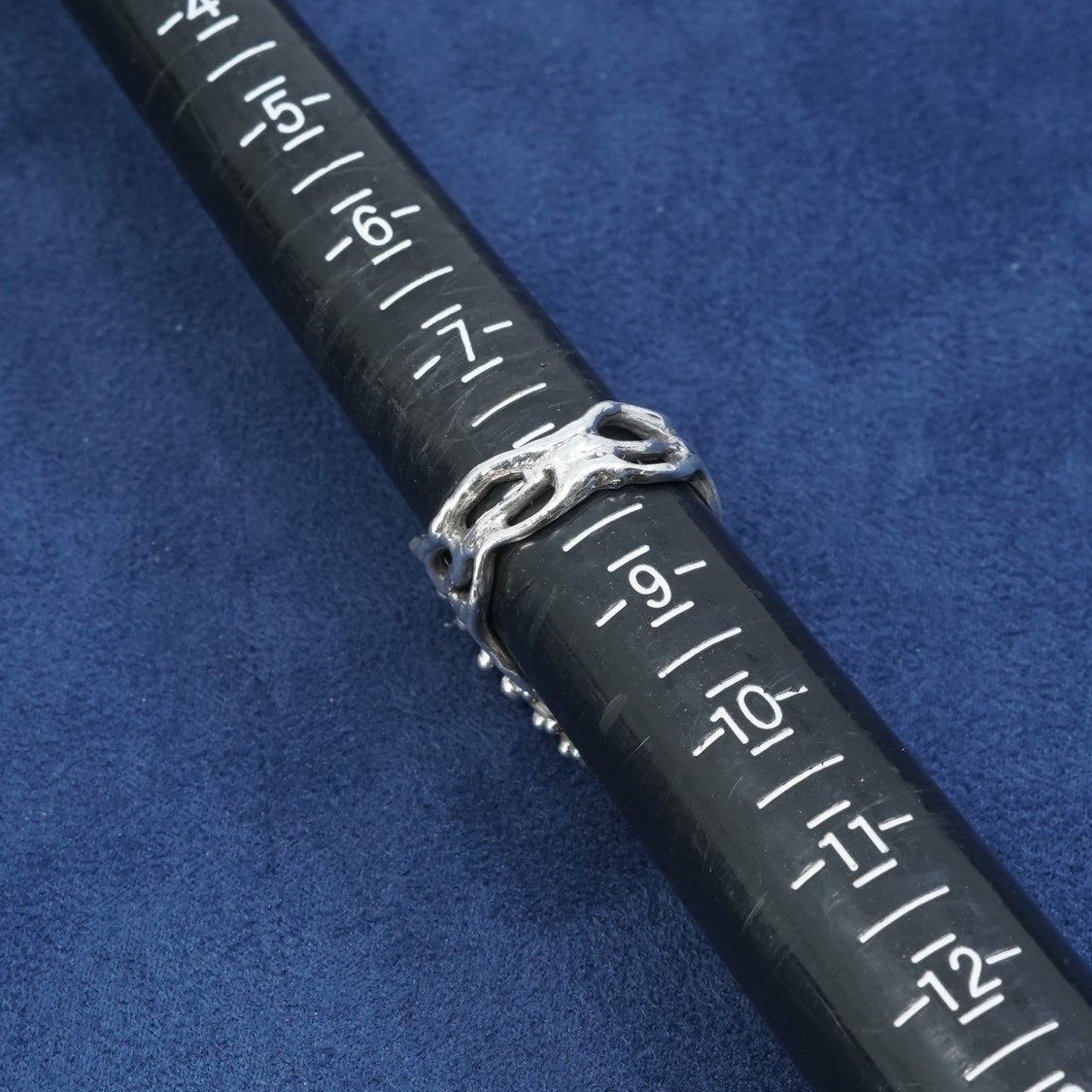 sz 8, Sterling silver handmade statement ring, 925 w/ golden tiger eye N beads