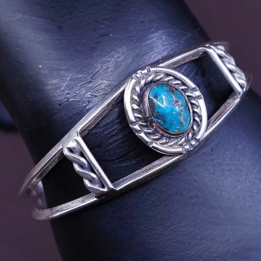 6.25”, vtg Navajo Sterling silver handmade bracelet, southwestern 925 cuff