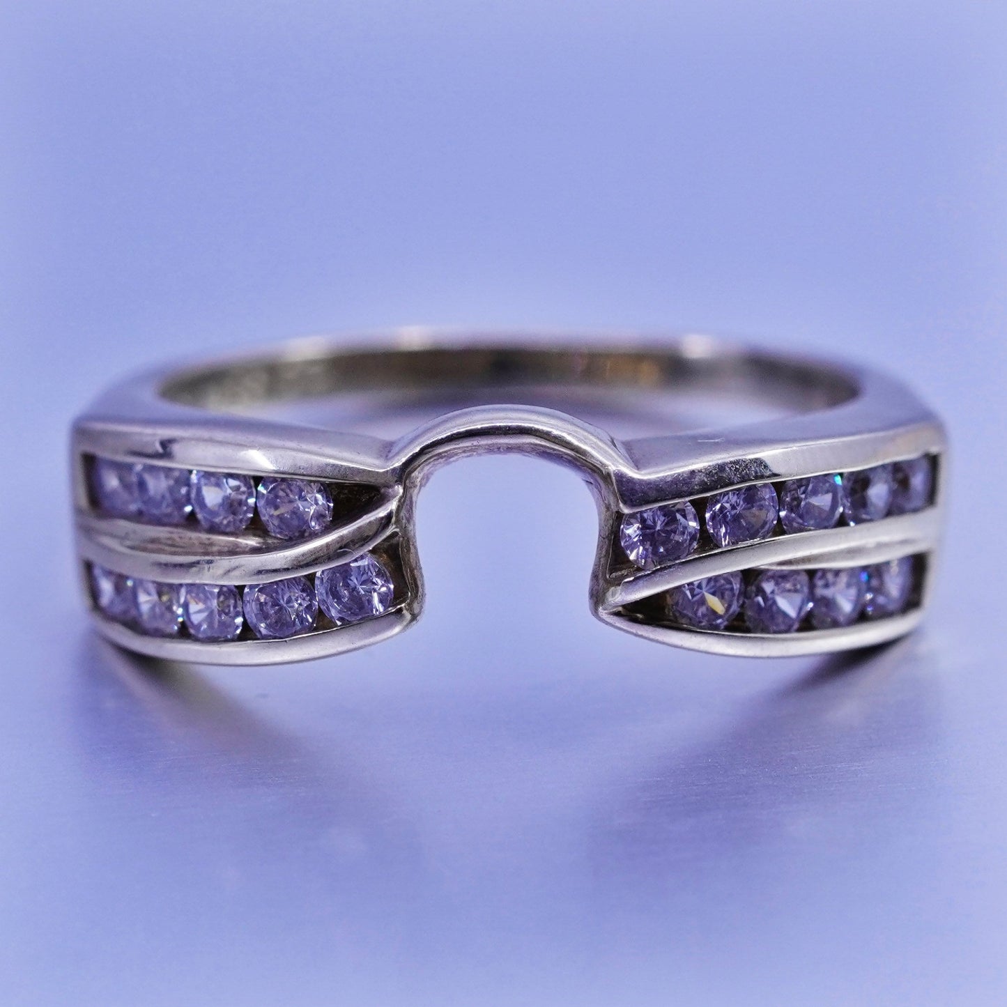 Size 9.25, vintage vermeil gold filled Sterling 925 silver ring with cz