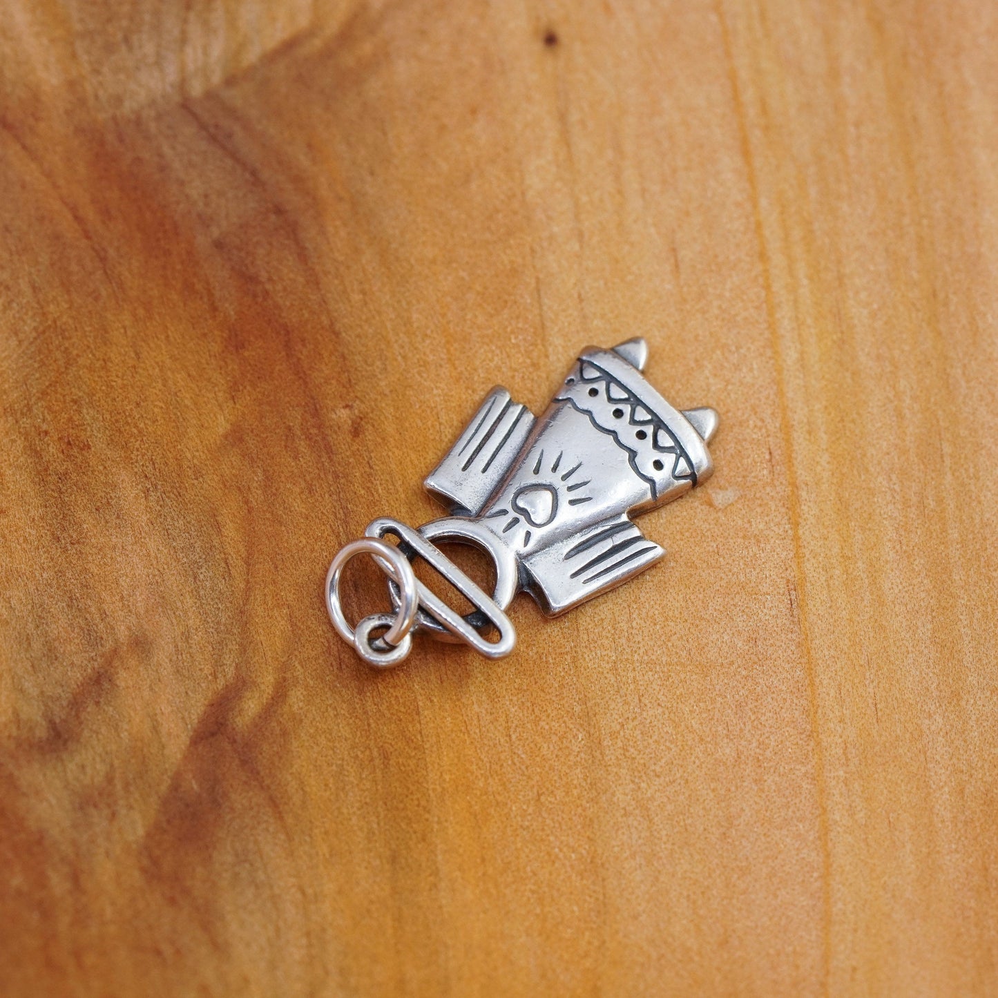 Vintage shube Sterling silver handmade pendant, 925 angel charm