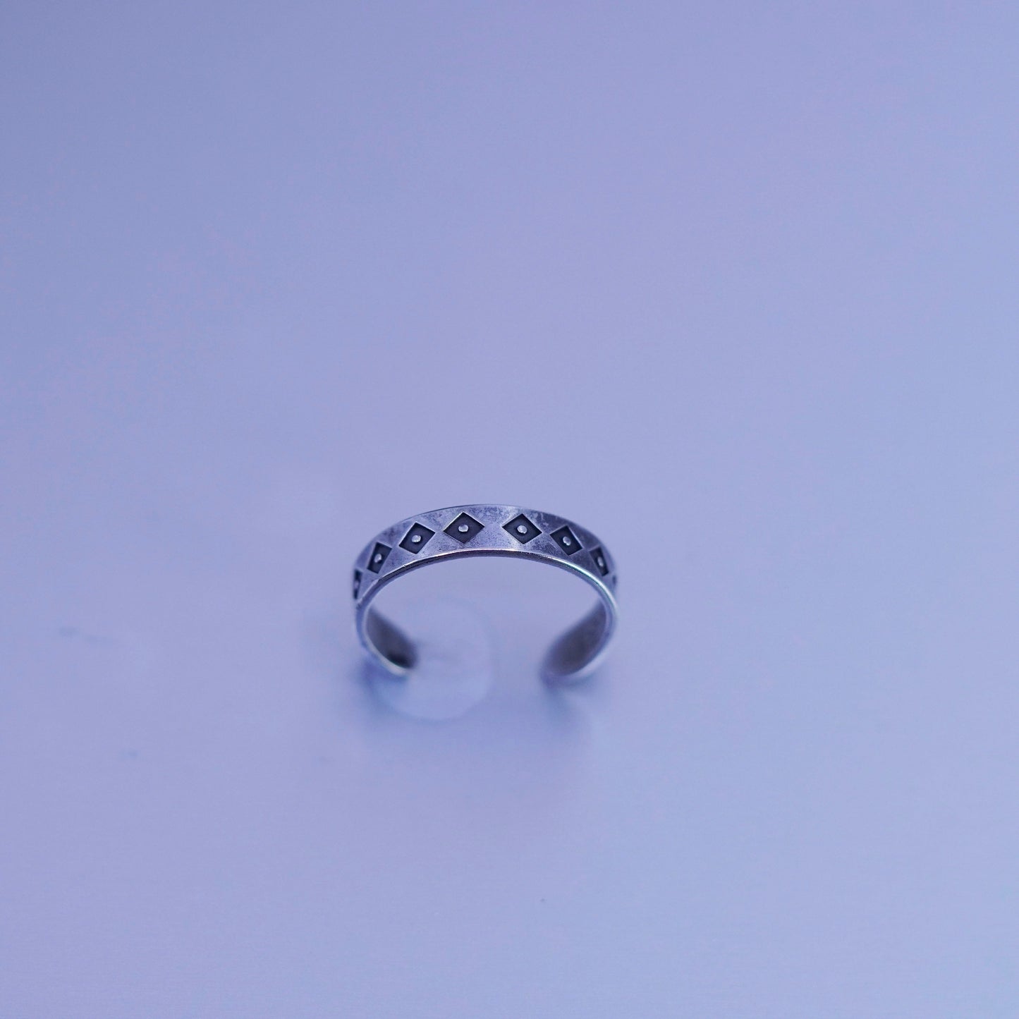 Size 5.5, southwestern Sterling 925 silver handmade ring, textured open band