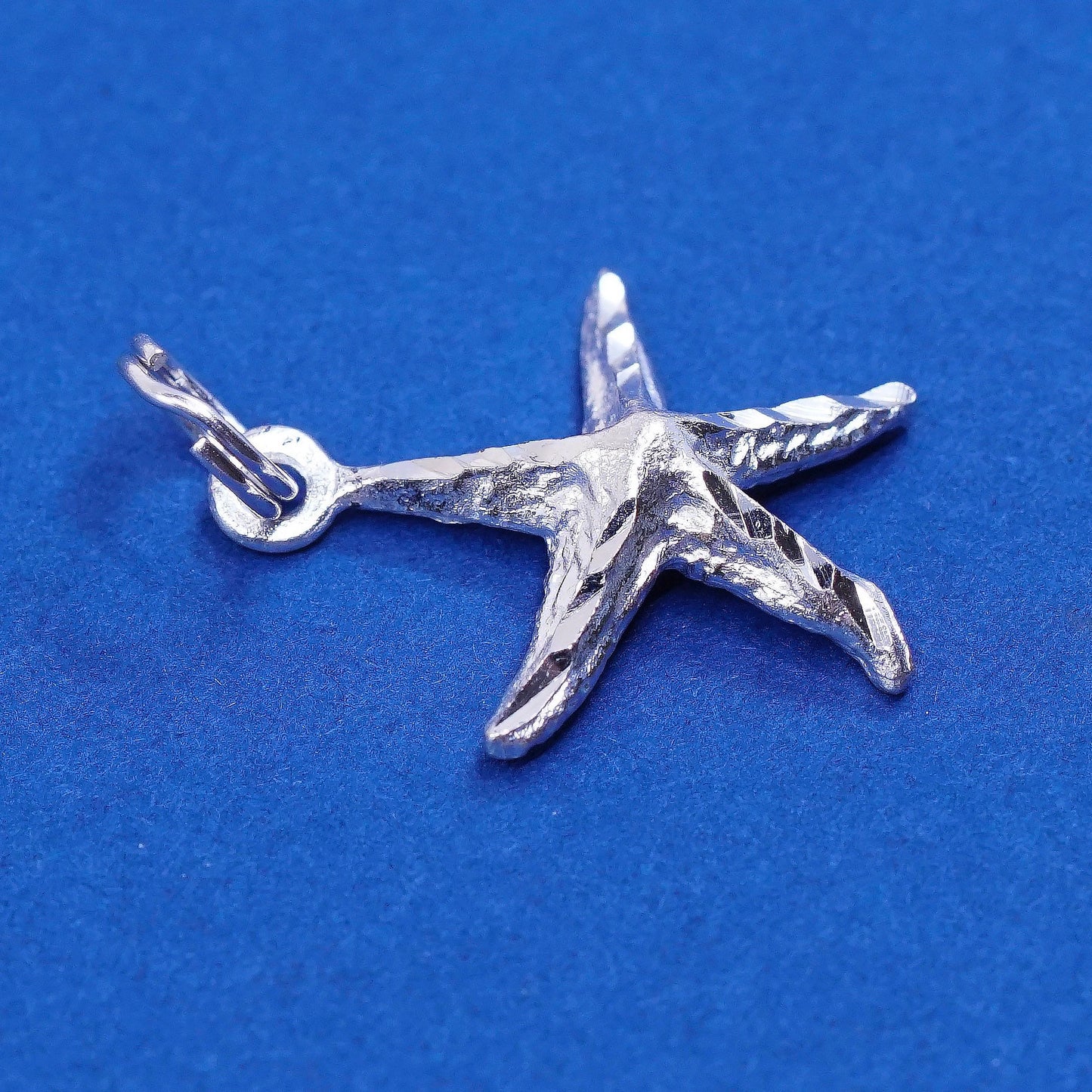 Vintage Sterling silver handmade pendant, 925 starfish charm, stamped 925