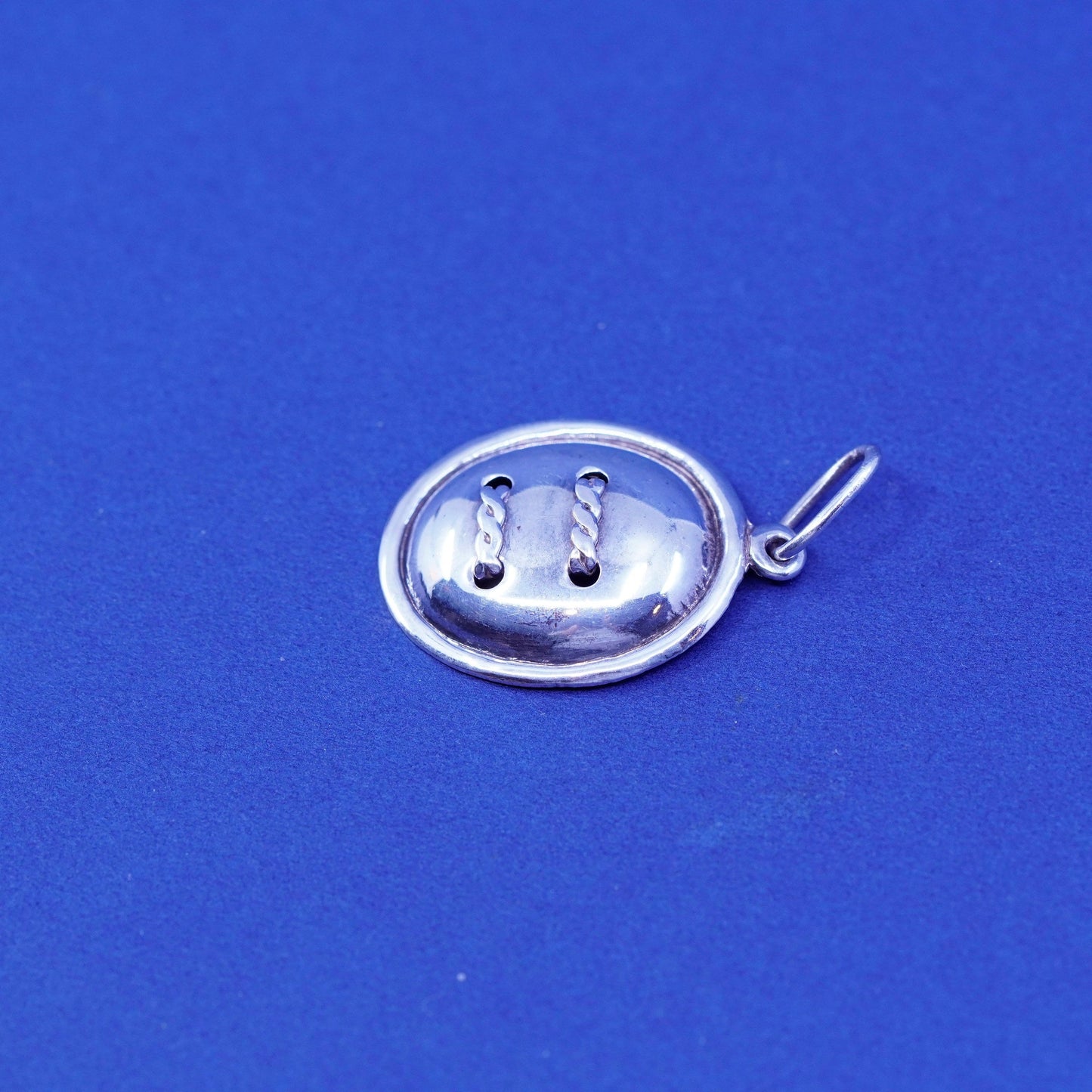 Vintage Sterling silver handmade pendant, 925 button charm