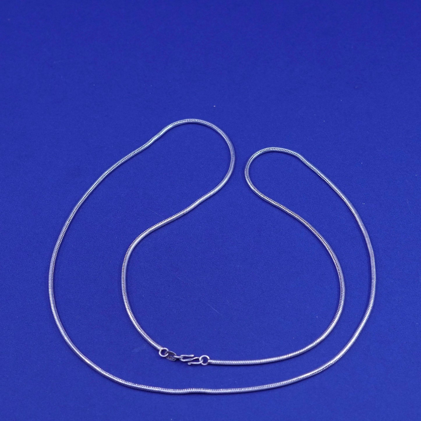 25”, 2mm, vintage Italy Sterling silver handmade necklace, 925 snake chain
