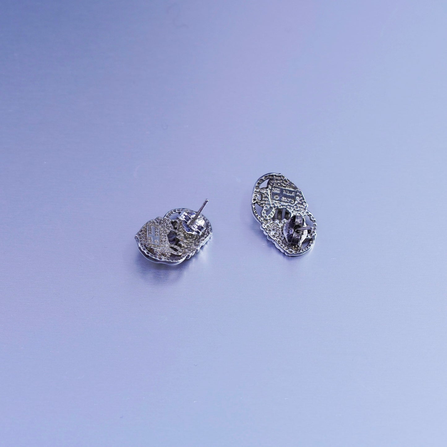 Coleman Co CCO Sterling 925 silver studs earrings 12K rose gold gold grape vine