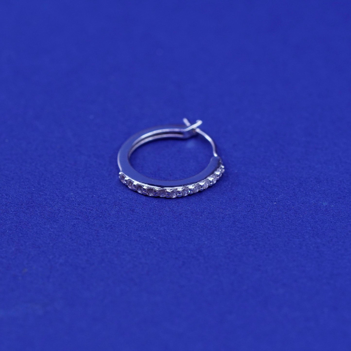 0.5", vintage Sterling silver handmade hoop earrings, fine 925 silver huggie