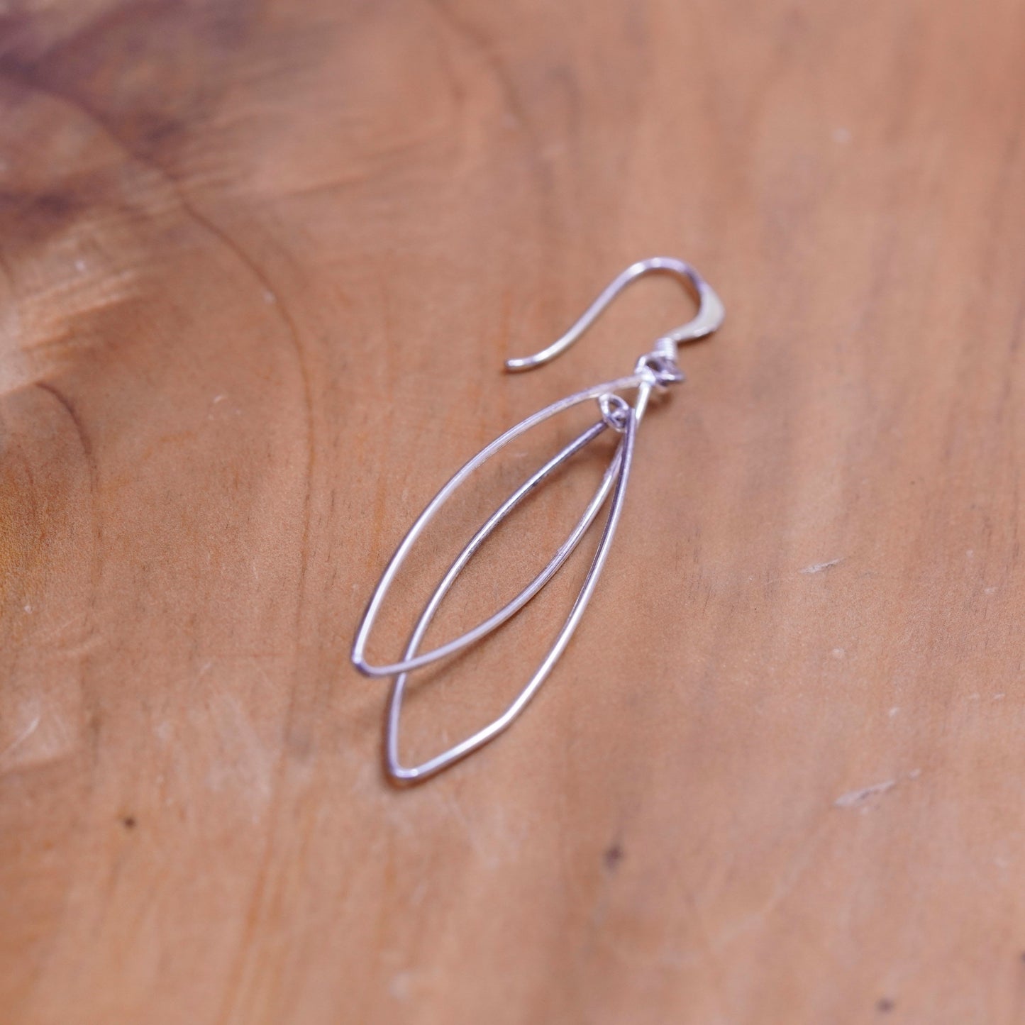 Vintage Sterling silver handmade earrings, modern 925 dangle