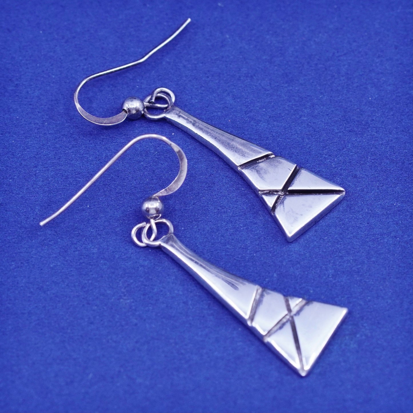 Vintage native America Sterling 925 silver handmade earrings dangles