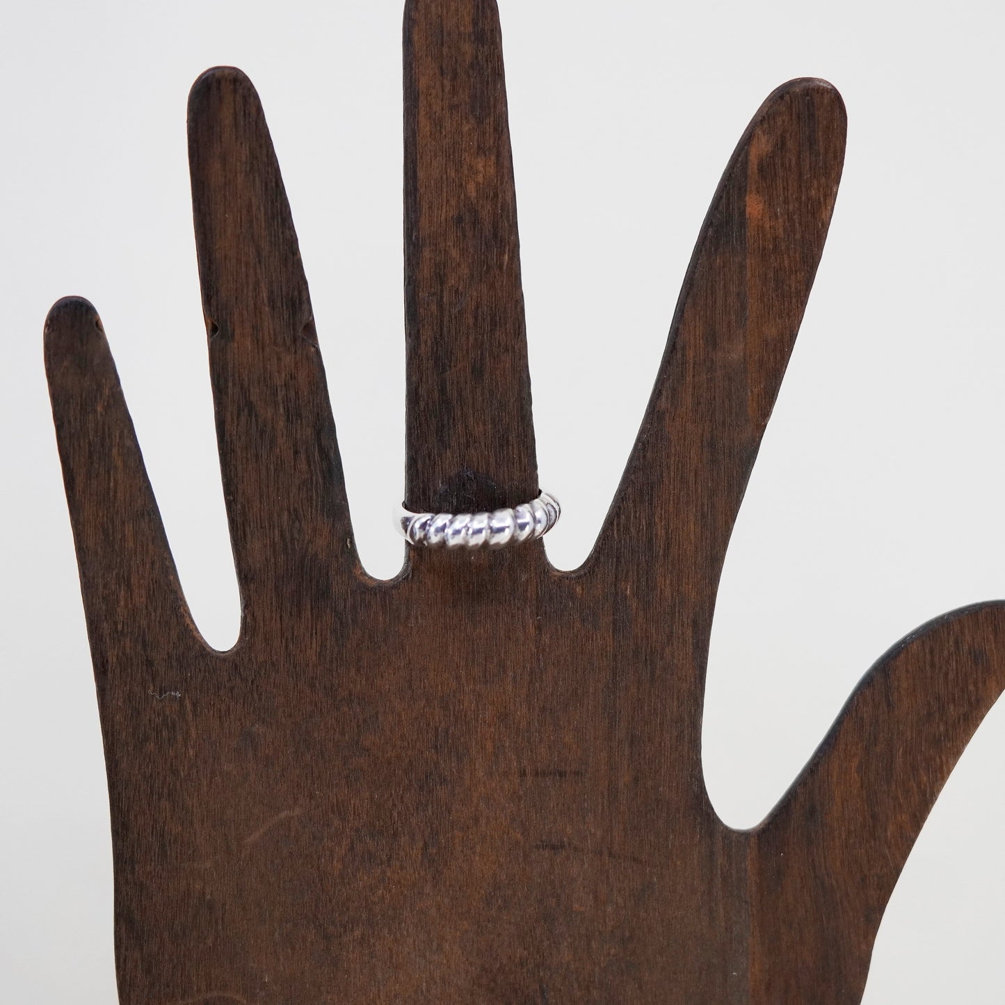 Size 7, vintage Sterling silver handmade ring, stackable 925 ribbed band