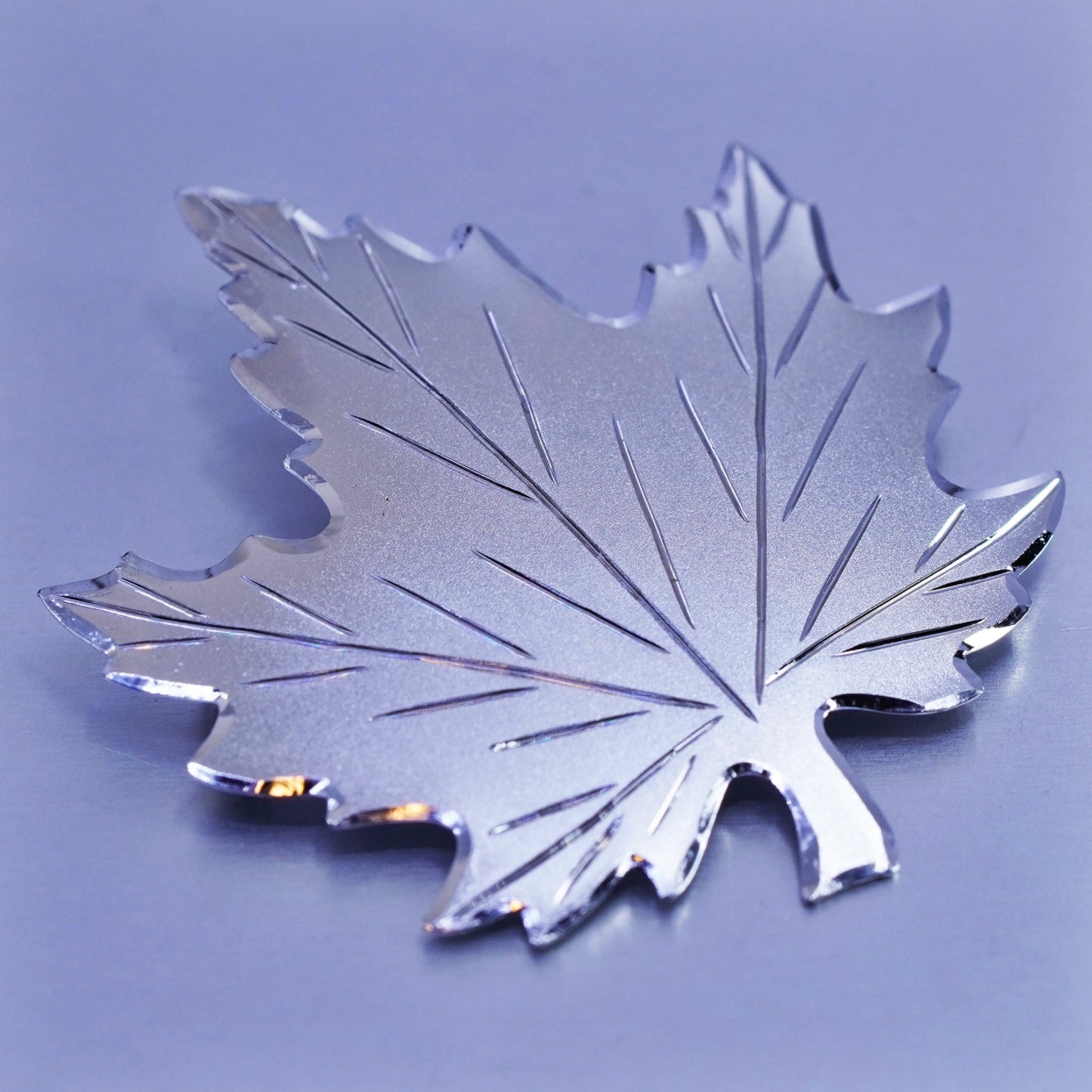 Vintage sterling silver handmade brooch, 925 maple leaf pin