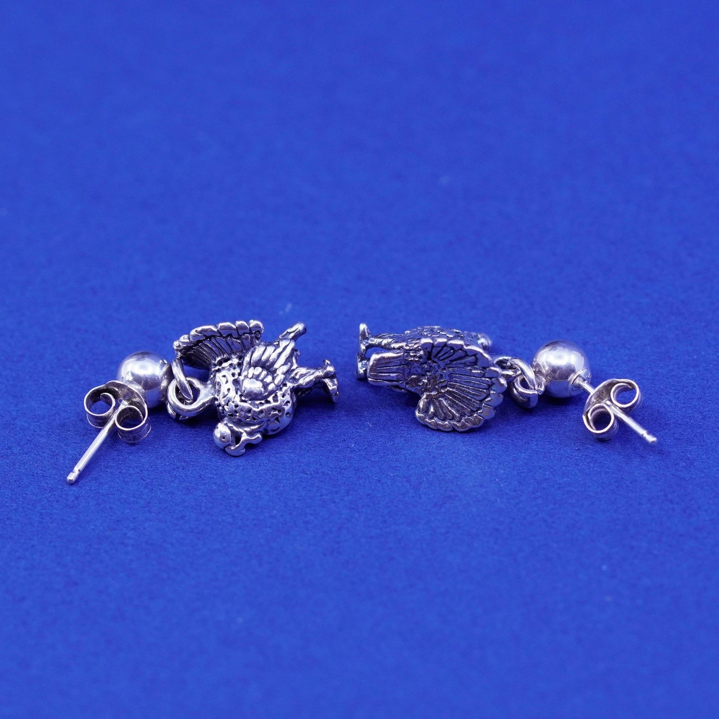 Vintage sterling silver handmade earrings, 925 Turkey