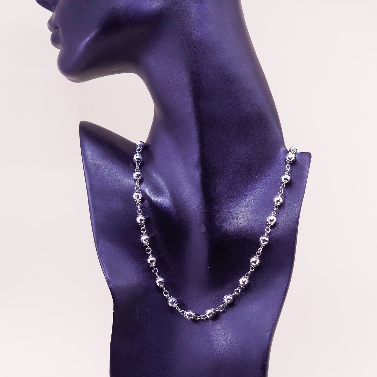 20”, Italy Milor Sterling silver necklace, Italy 925 fine silver beads chain