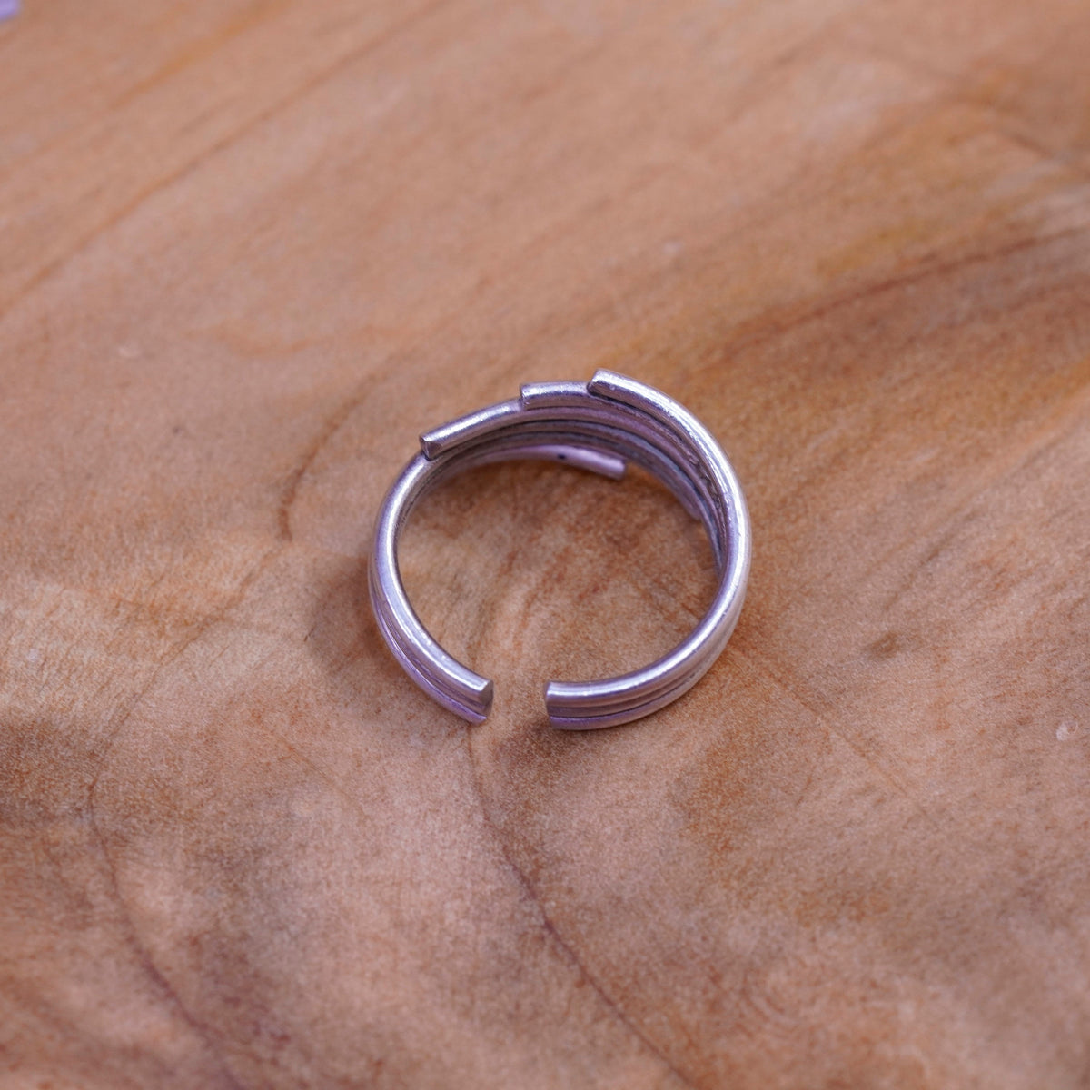 Size 2.75, vintage Sterling silver handmade ring, 925 band, open end