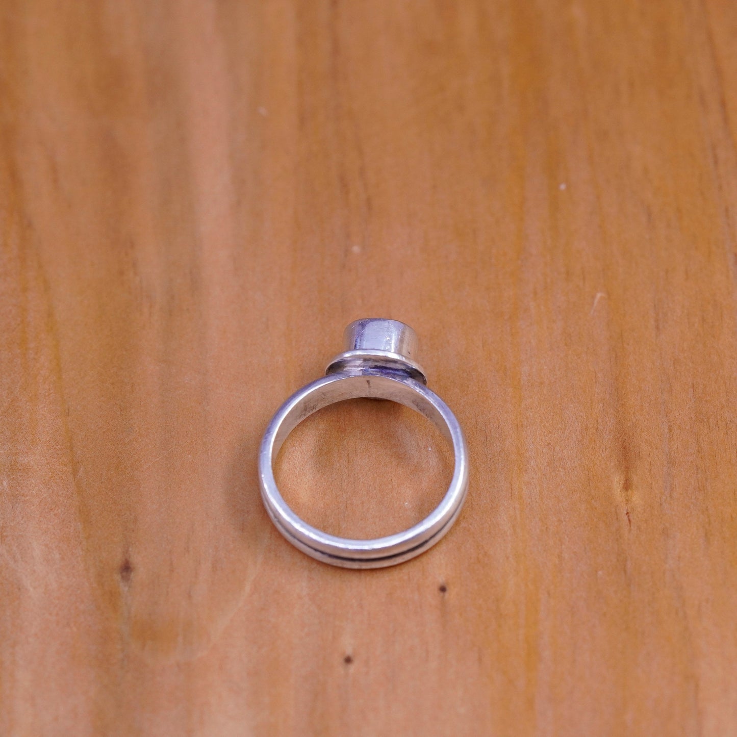 Size 5.25, vintage Sterling silver handmade ring, 925 band with amethyst