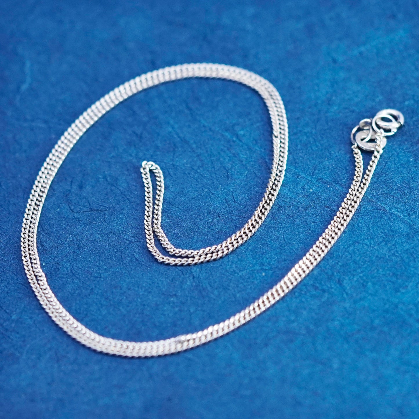 18”, 1mm, vintage Italy Sterling silver necklace, 925 curb chain