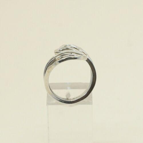 Size 7.25, Vtg Sterling Silver Handmade Ring, 925 Silver Hammered Band W/ Whirl