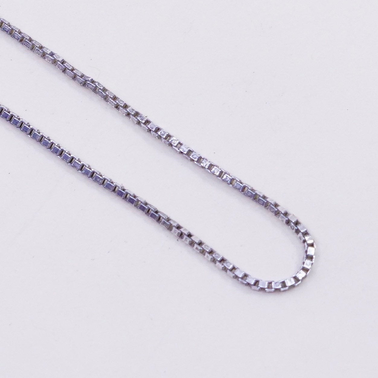 24”, 1mm, Vintage Italian sterling 925 silver box chain, necklace