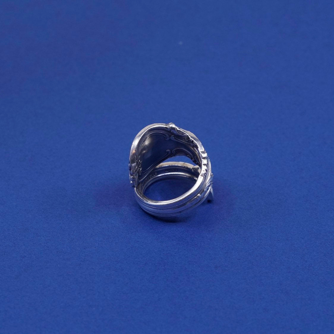 Size 6, vtg LUNT Sterling silver handmade ring, 925 flower spoon band