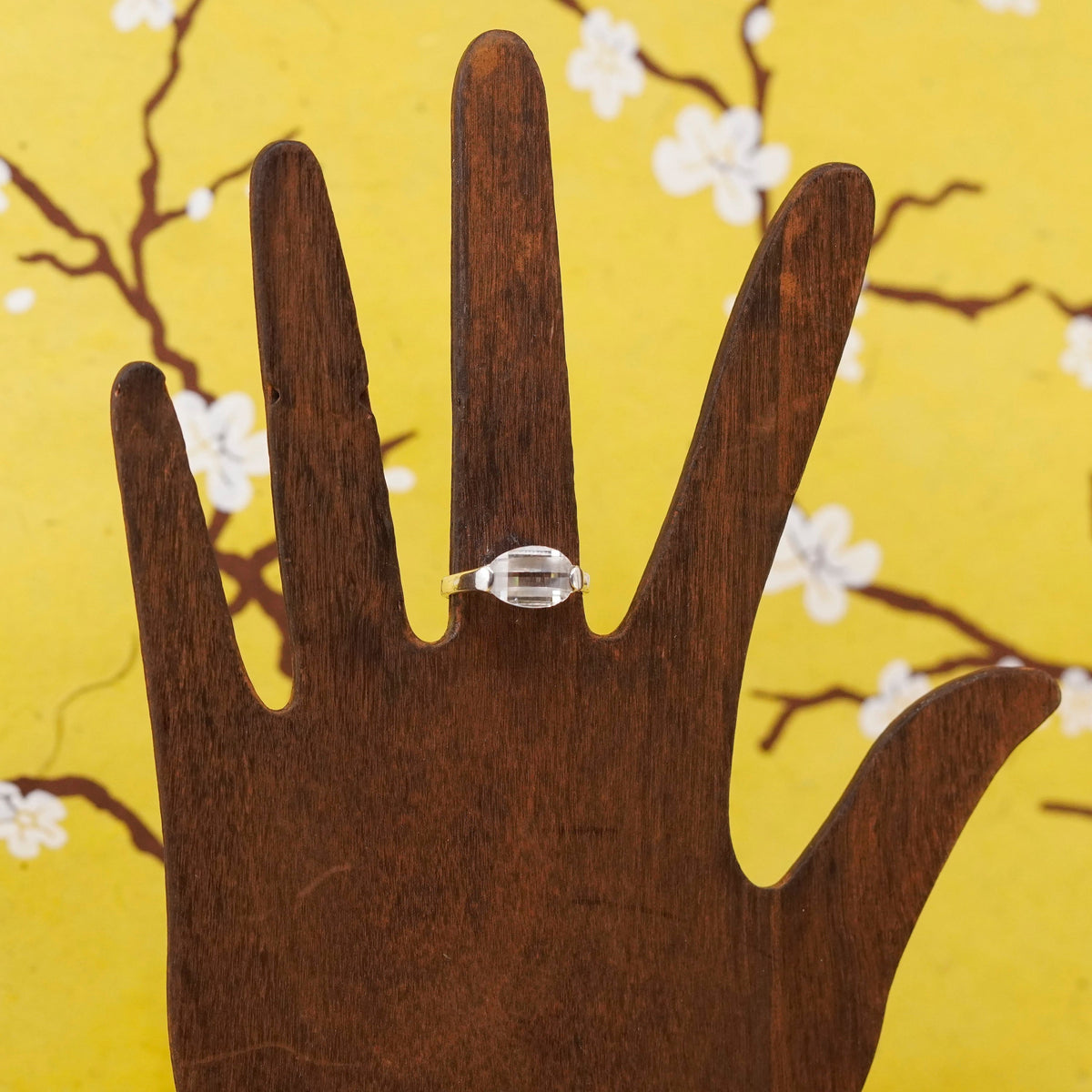 Size 7.25, vintage Sterling 925 silver anniversary ring with clear cz