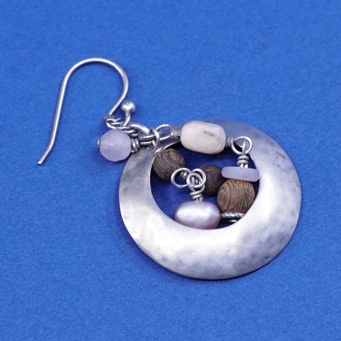 vtg Silpada Jewelry | Blush Grapes Pearl Rose Quartz CZ earrings, 925 circles