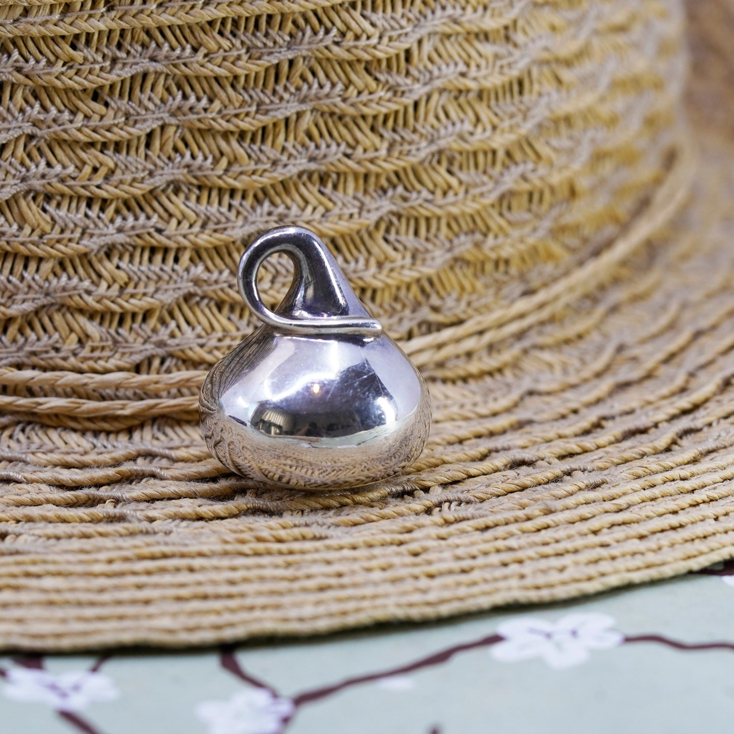 Vintage Bayanihan handmade sterling silver kisses chocolate charm, 925 pendant