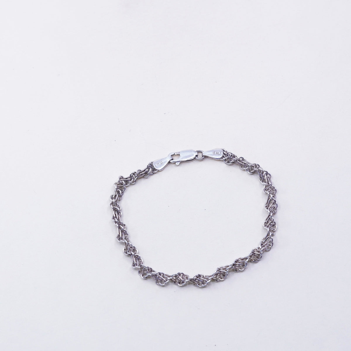 7”, 5mm, Vintage sterling 925 silver bracelet, twisted curb link bracelet
