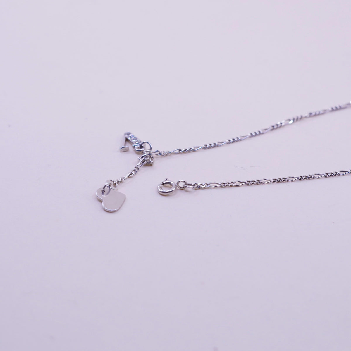 9.25”, sterling silver bracelet, Italy 925 chain, figaro anklet initial A heart