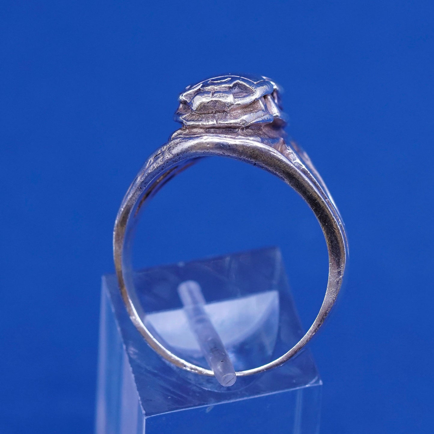 sz 11, vtg unique Sterling 925 silver handmade statement beetle ring
