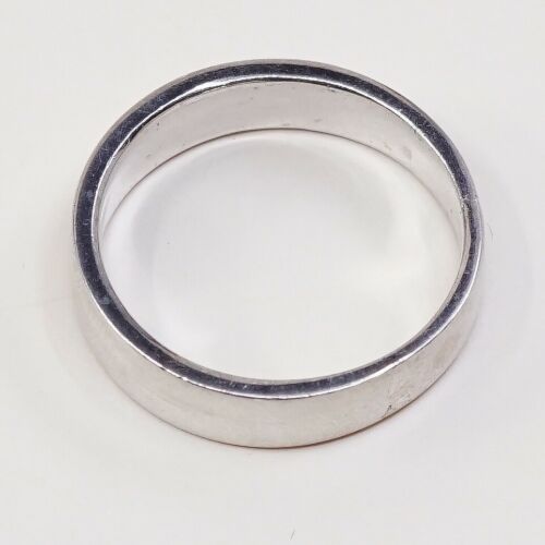 Size 11.5, Vtg Sterling Silver Handmade Wedding Ring, Solis 925 Silver Band