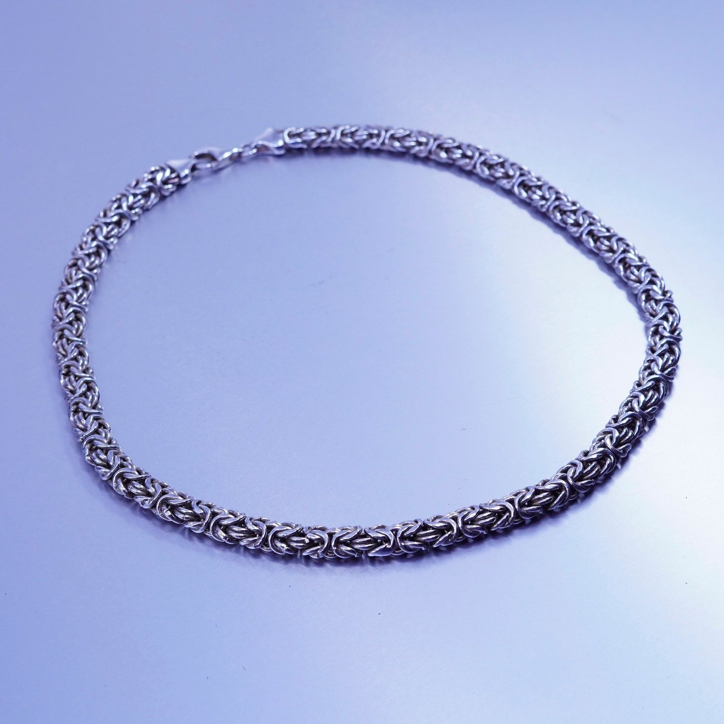 18”, Italy Milor Sterling 925 silver handmade birdcage Byzantine necklace