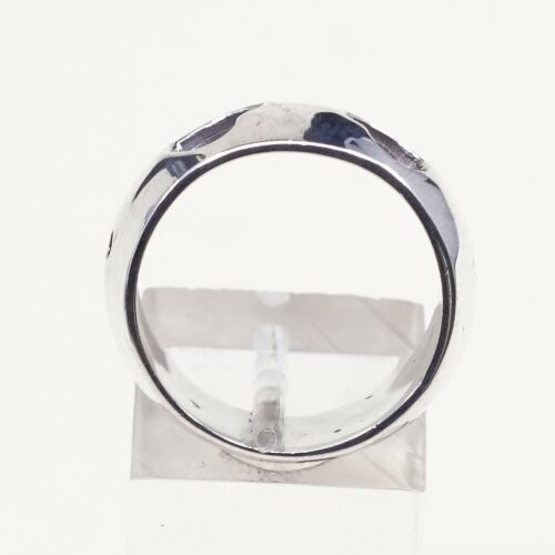 Size 8, Vtg Sterling Silver Handmade Ring 925 Band W/ Heart cut out, Stamped 925