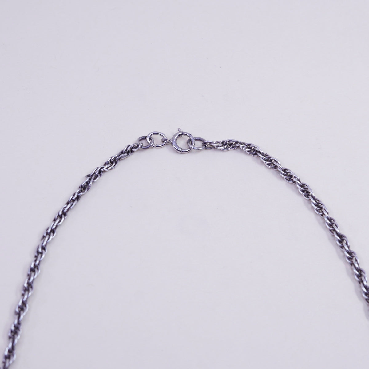 16”, Sterling silver double strands necklace, 925 rope chain flower pendant