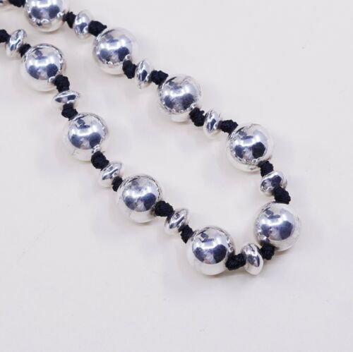 18" 10mm, vintage RAGB Sterling silver handmade necklace, 925 beads chain