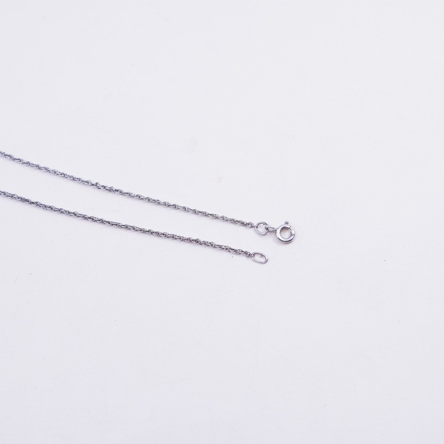 20” 1mm, vintage sterling silver necklace, 925 Singapore rope chain