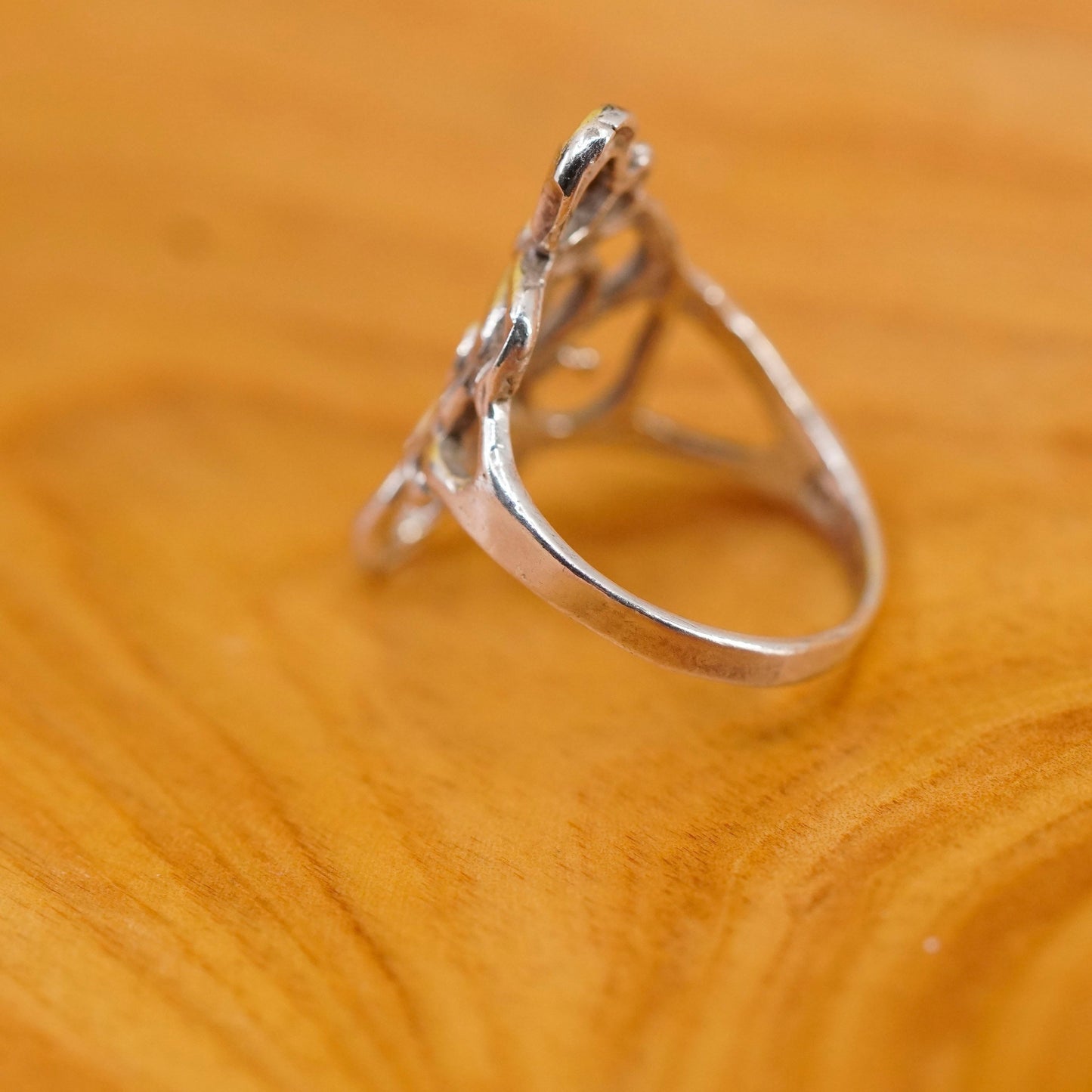 Size 7, Sterling silver handmade ring, southwestern 925 filigree swirl band