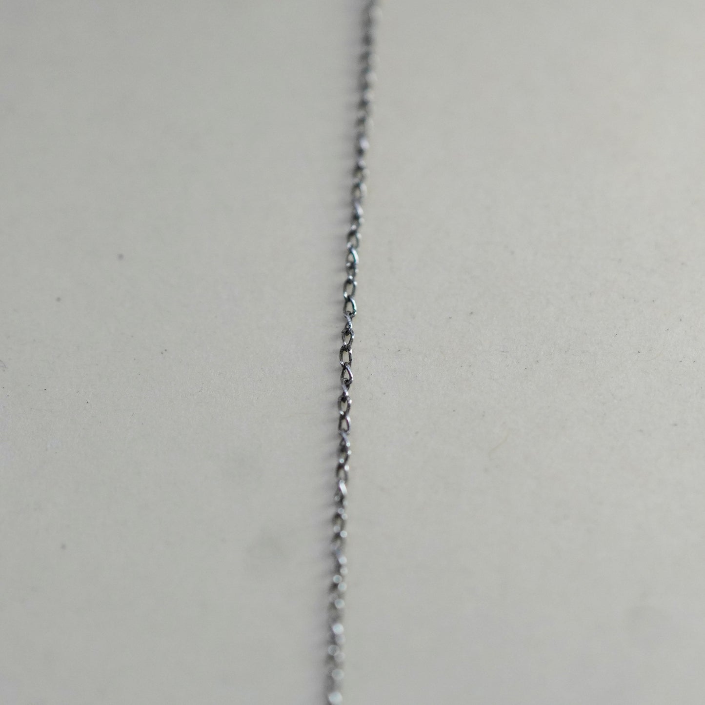 22”, 1mm, Vintage sterling silver thin circle chain, Italy 925 necklace