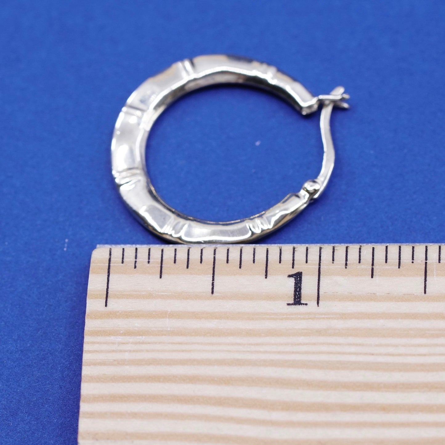 1”, vintage gold over Sterling 925 silver handmade hoop earrings, huggie