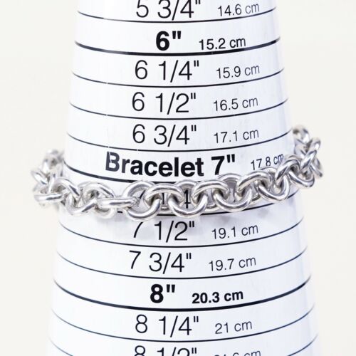7.25” Vintage Sterling Silver Handmade Bracelet, 925 Silver chain w/ Lock charm