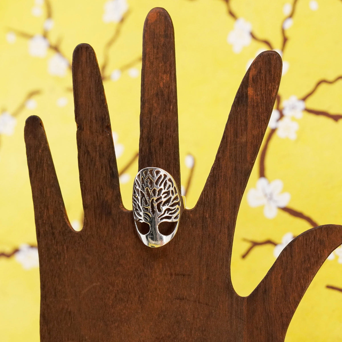 Size 7.5, Sterling silver handmade ring, southwestern 925 filigree tree band