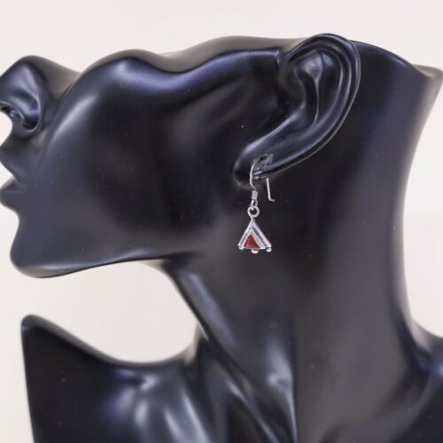Amazing Southwestern handmade Sterling Silver earrings, 925 Carnelian Dangles