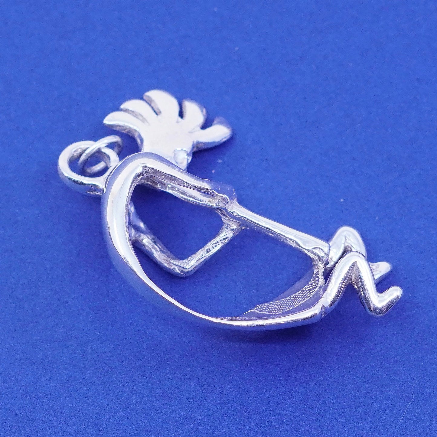 Native American Sterling silver handmade pendant, 925 Kokopelli charm, Navajo