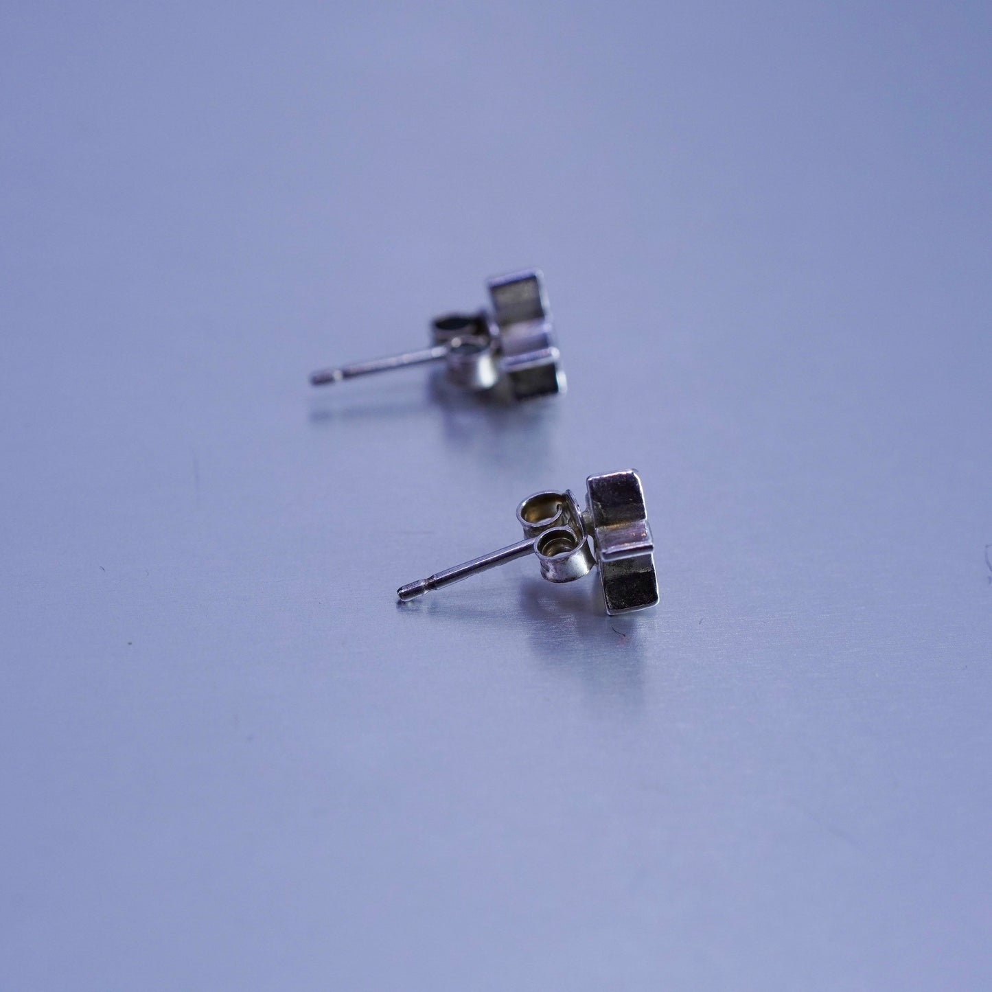Vintage Italy Sterling 925 silver handmade star earrings, studs