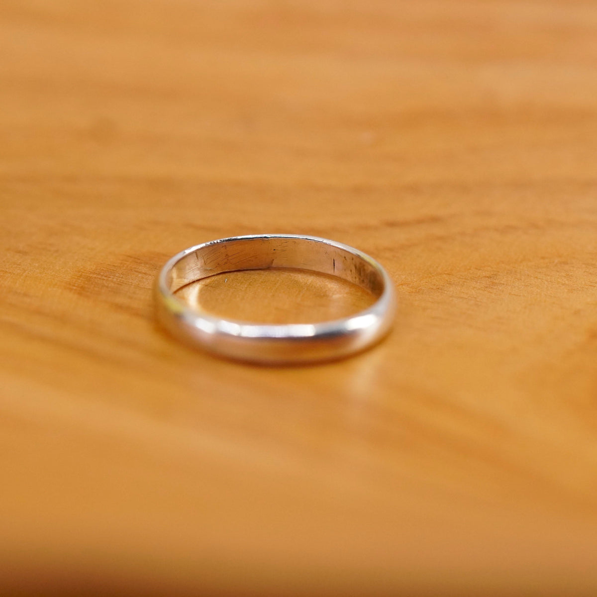 size 5.5, vintage Sterling silver handmade ring, 925 wedding band