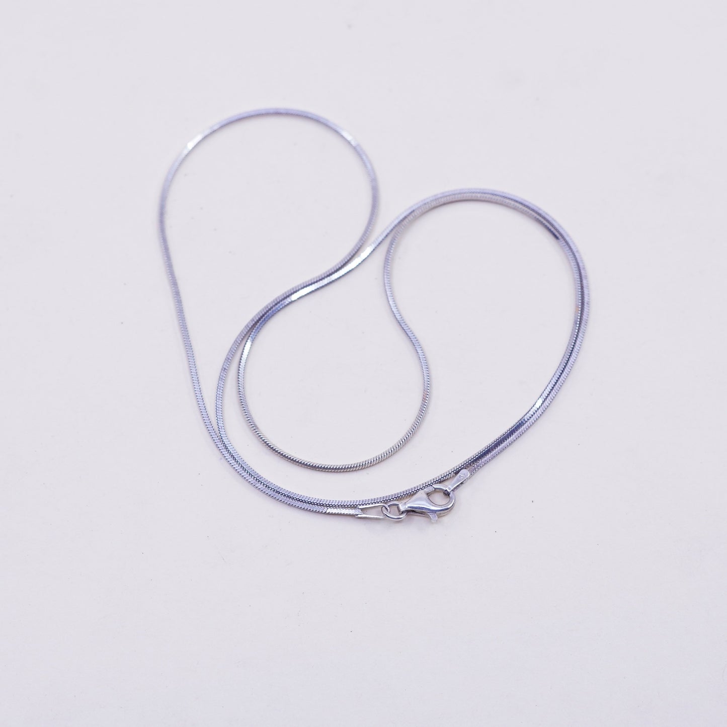 20”, 1mm, Vintage sterling silver snake chain, Italy 925 square chain
