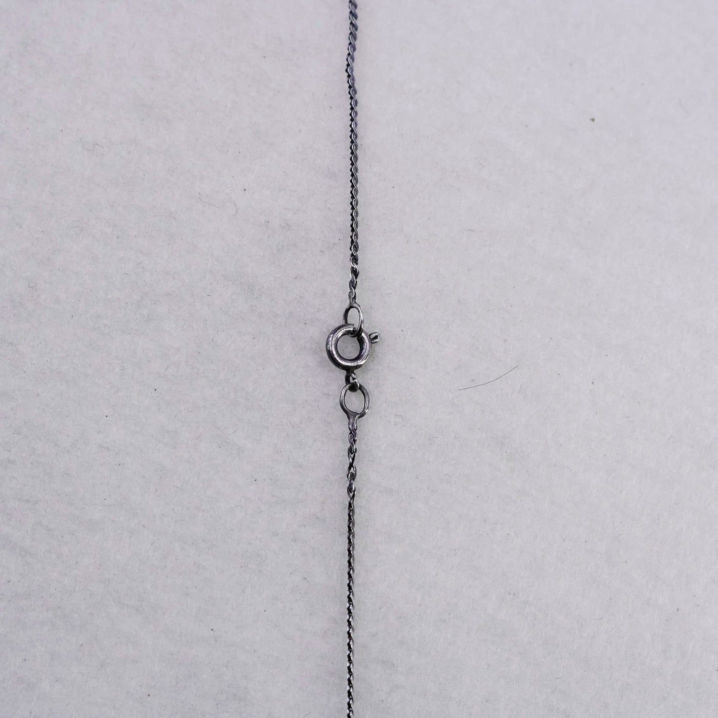 22”, vintage Sterling silver necklace, 925 s link woven chain letter M pendant