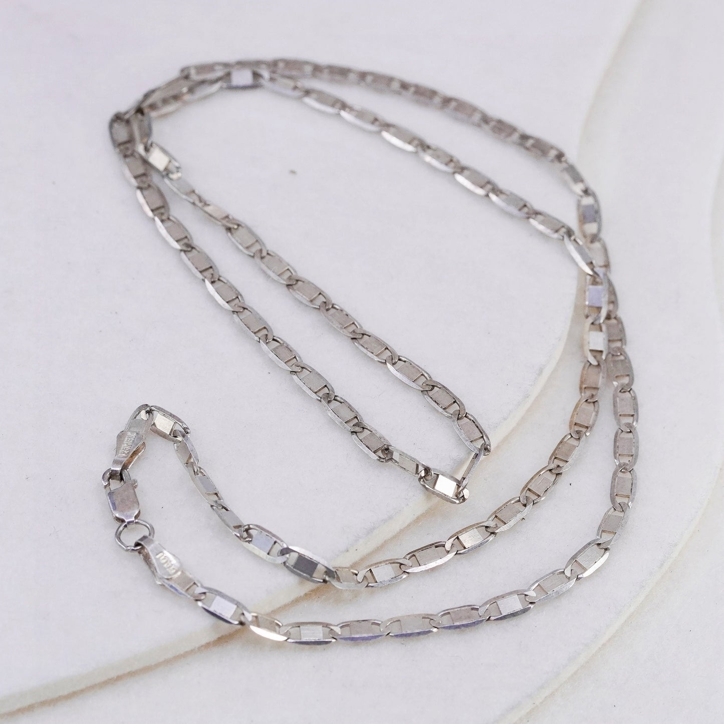 24” 4mm, vintage Italy Sterling 925 silver anchor bold chain necklace
