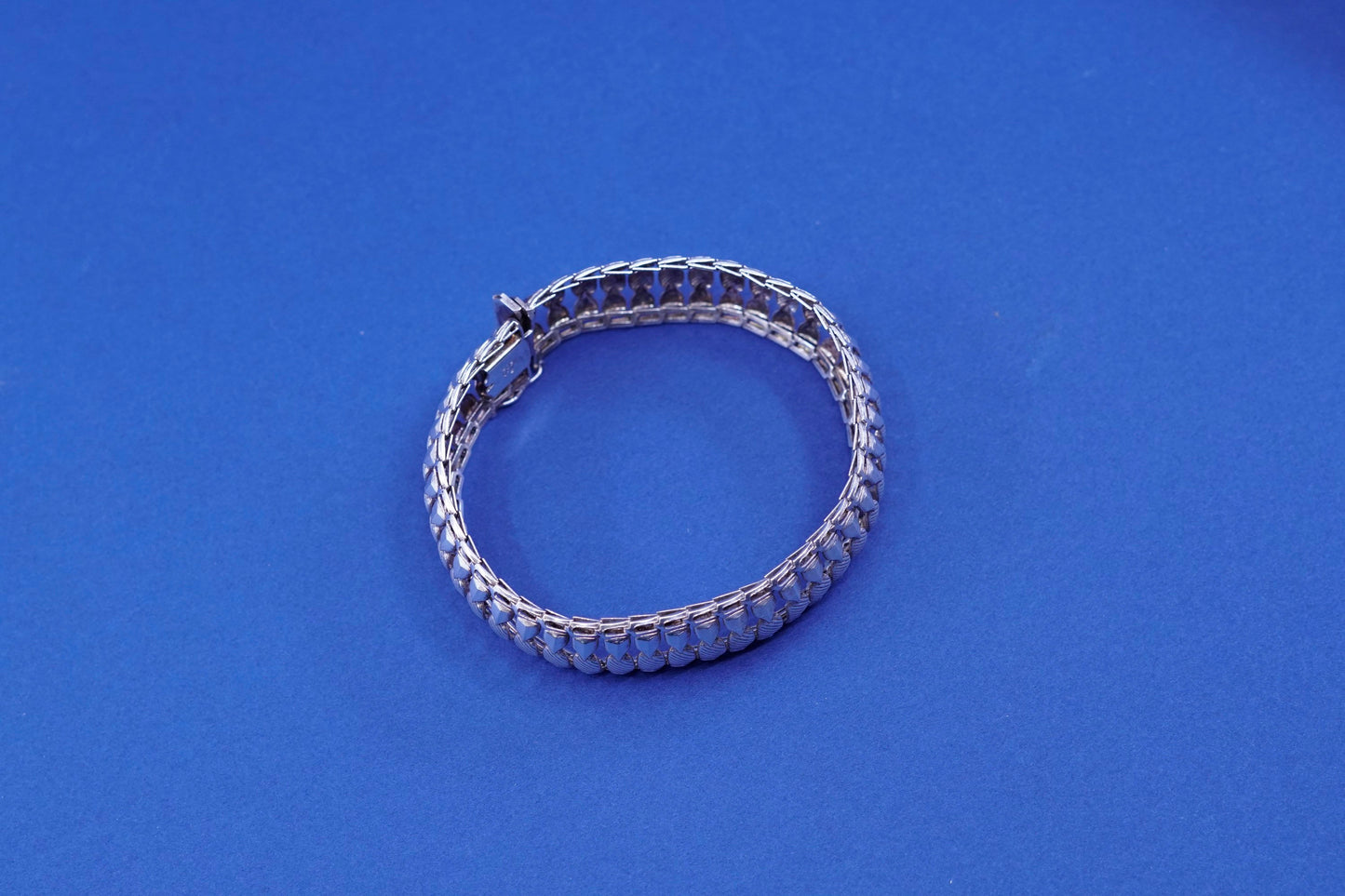 7”, vintage milor Sterling silver tennis bracelet, Italian 925 wide chain