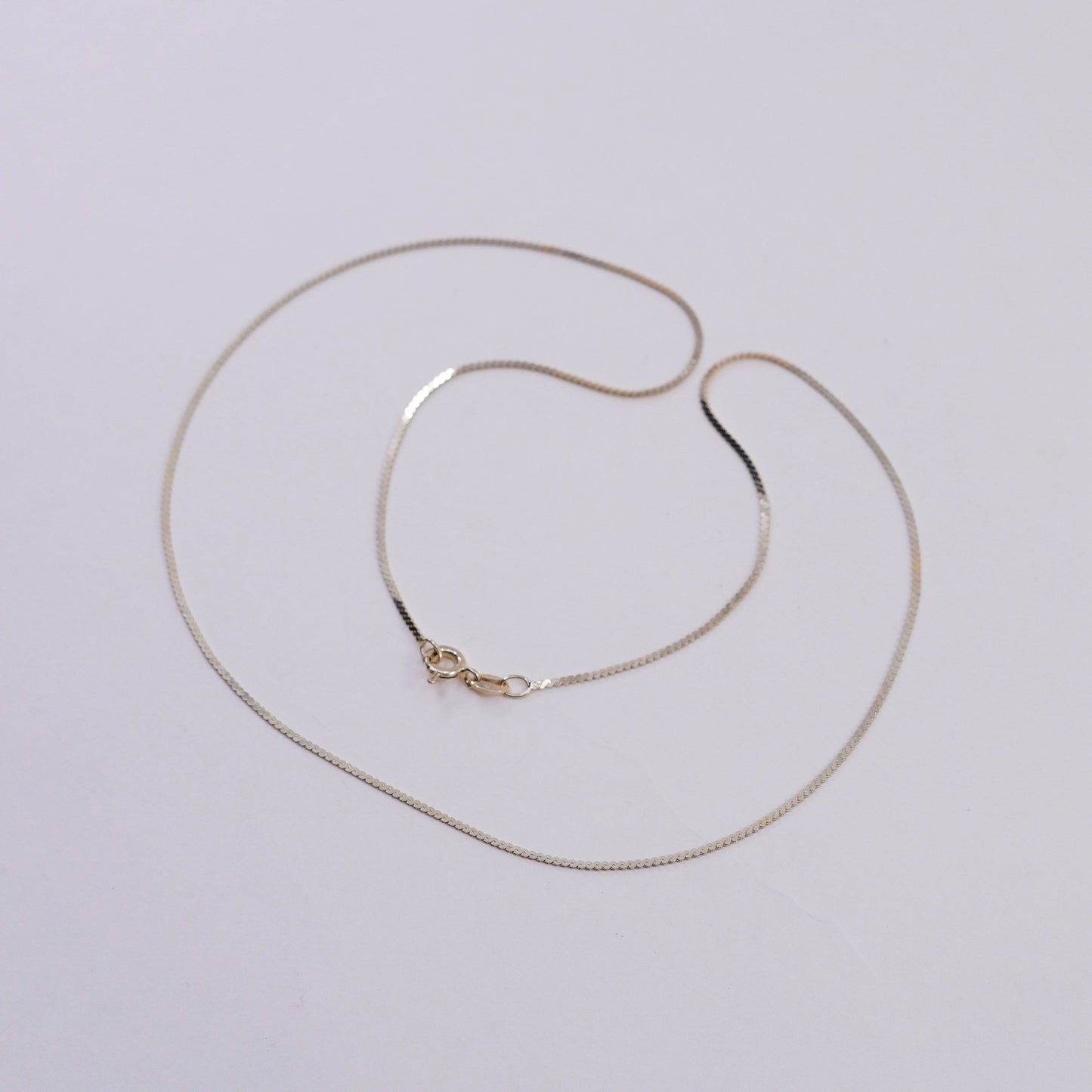 20”, vtg vermeil gold sterling silver Italy 925 twisted s link chain, necklace