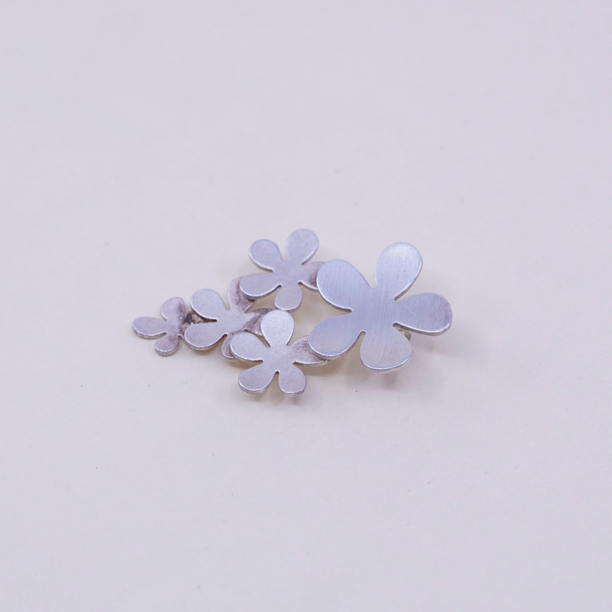 Kathy Lynn Mayeda Sterling silver earrings, 925 modern cluster plumeria flower