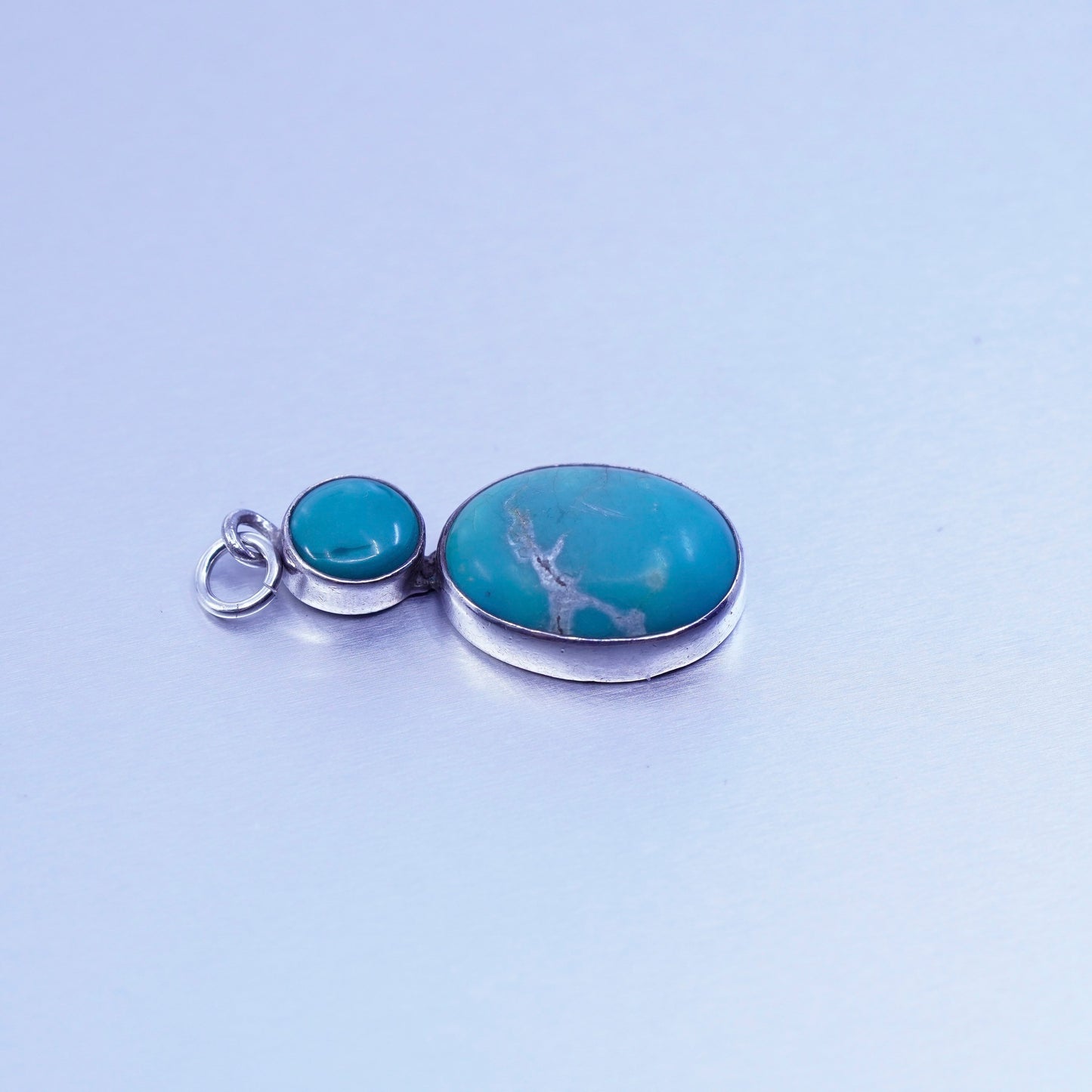 antique southwestern sterling 925 silver pendant with turquoise